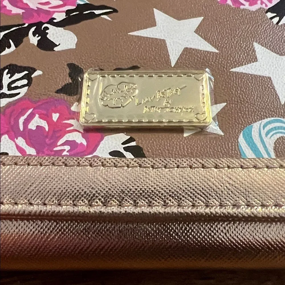 Betsey Johnson Gold Floral Star Clutch